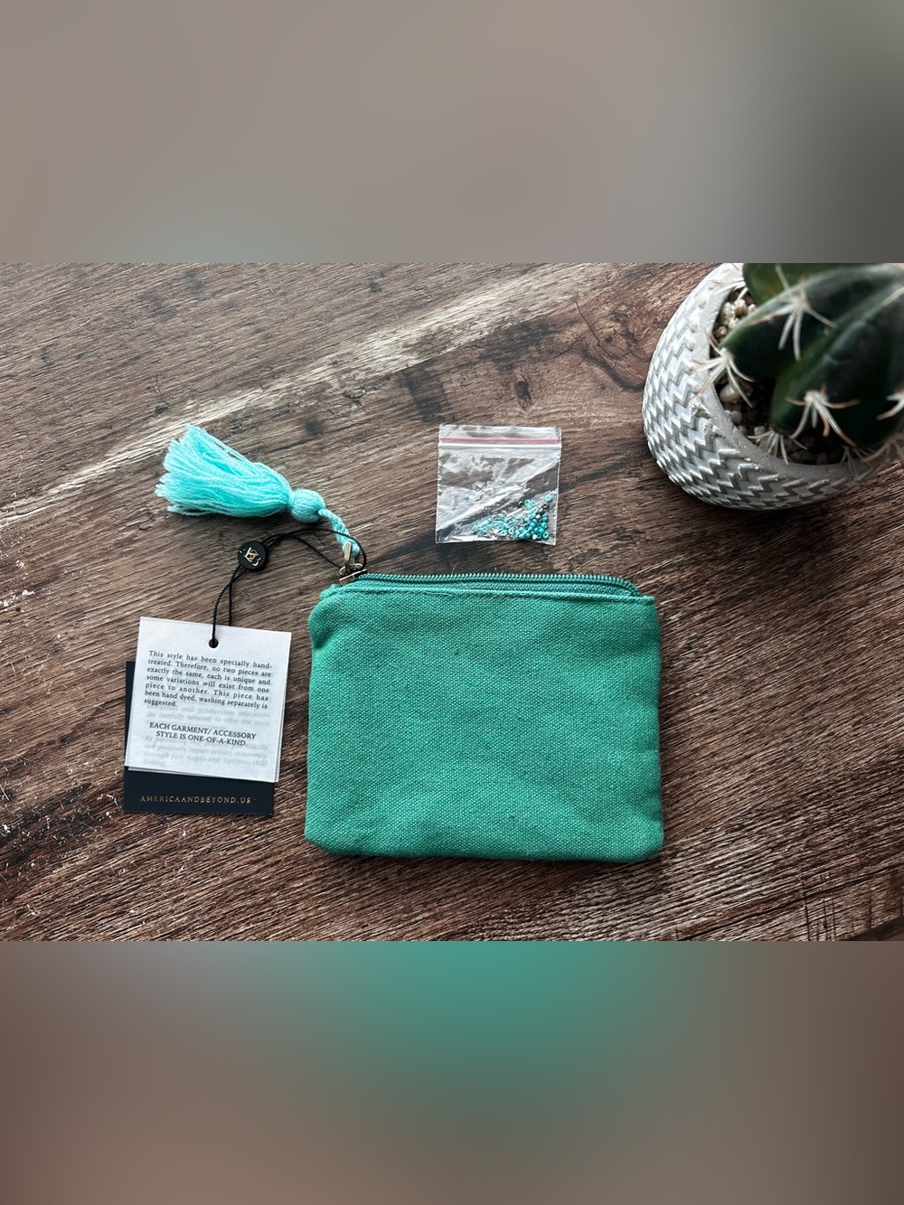 America & Beyond Taurus Beaded Wristlet in Teal - Picture 2 of 3
